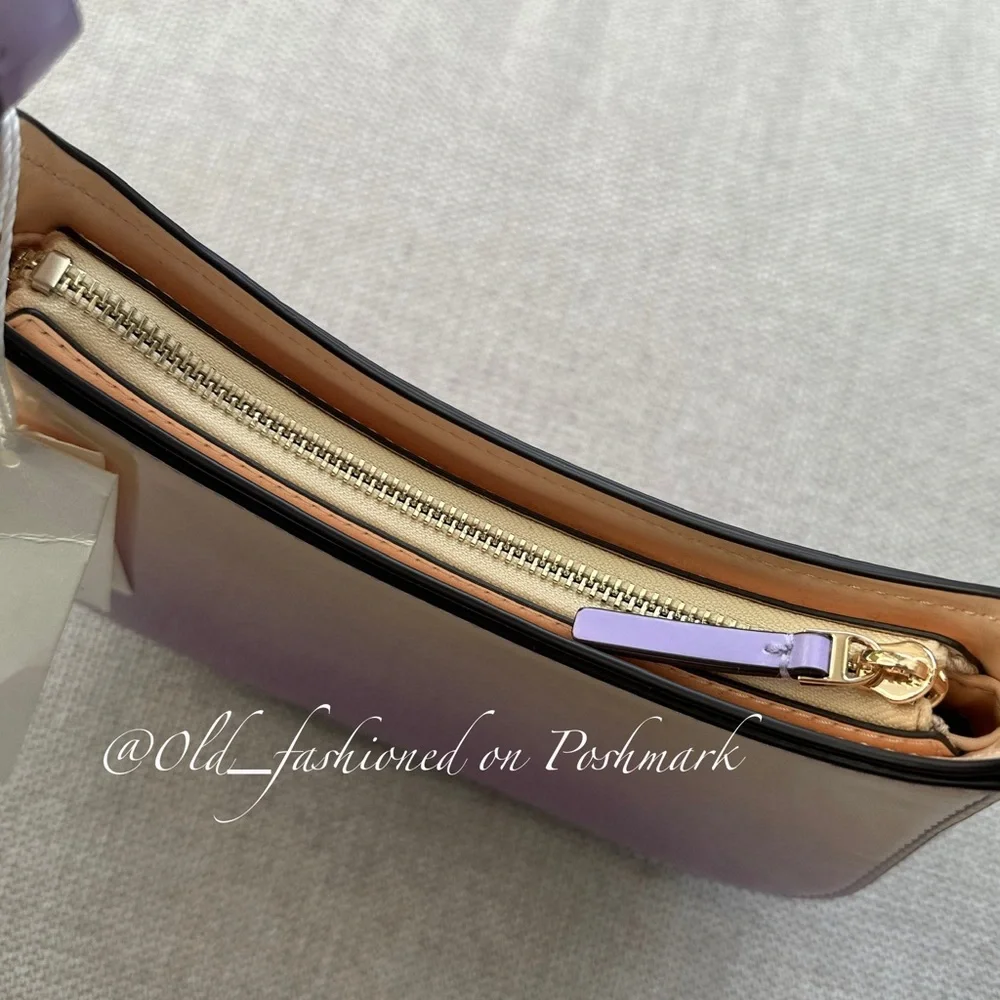 TORY BURCH Emerson Dip Dye Shoulder Bag in Sweet Corn / Lavender